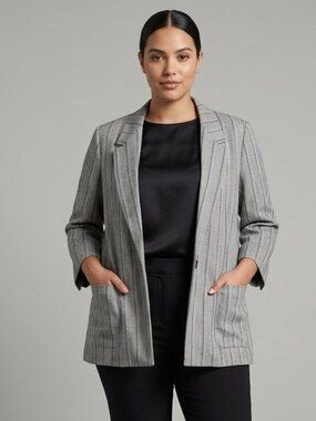 Anne Klein Houndstooth Open Blazer